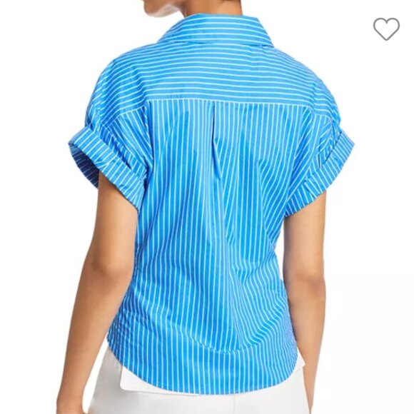 Frame Striped Short Sleeve Button Down Shirt - Size Small - Picture 5 of 5